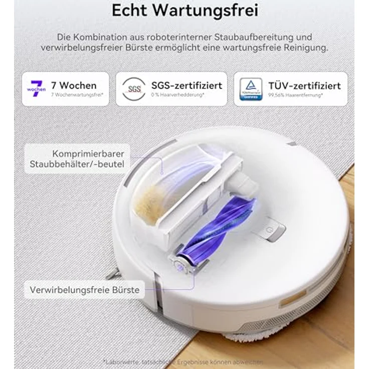 NARWAL Freo X Ultra Saugroboter mit Wischfunktion, Wischroboter Selbstreinigend mit 8.200 Pa Saugkraft, All-in-One-Station, Verwicklungsfrei, DirtSense, 3D-Strukturlicht, Staubaufbewahrung – Bild 5