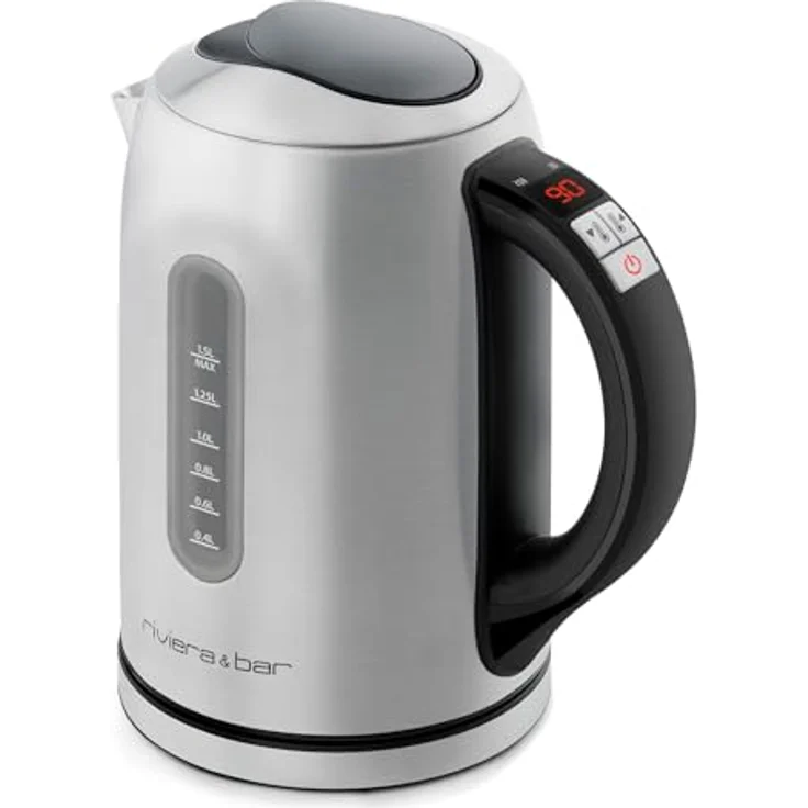 Riviera & Bar BBT460 Louna Wasserkocher, 1,5 l, einstellbare Temperatur von 50-100 °C, Edelstahl – Bild 2