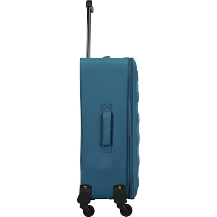 SIGN Stoffkoffer Reisekoffer Trolley (Handgepäck-Mittel-Groß-Set) + 5cm Dehnungsfuge, Ultra Leicht & Stabil, Pastellblau, Großer Koffer (70cm) – Bild 4