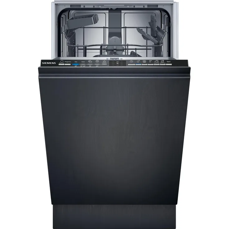 Siemens SR61HX22KE, iQ100, Vollintegrierter Geschirrspüler, 45 cm, 10 Maßgedecke, Energieeffizienzklasse E, Home Connect-fähig, 44 dB(A) Geräuschpegel