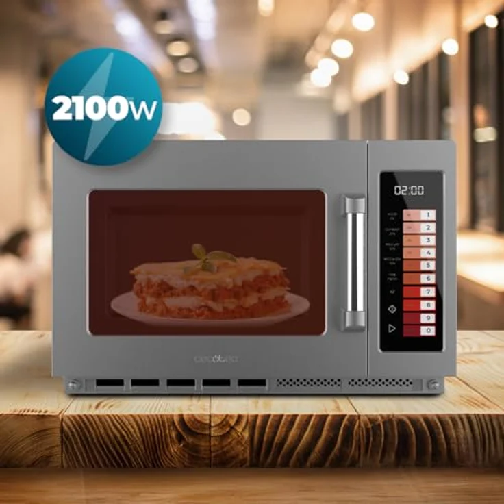 Cecotec Mikrowelle FlatPro 3400, 34L Volumen, 2100 W, digitale Steuerung mit 100 Programmen, Flatbed-Design – Bild 2