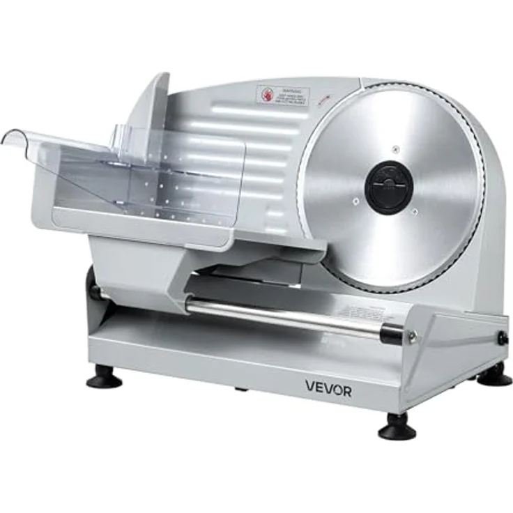 VEVOR Fleischschneidemaschine SL520, Elektrische Aufschnittmaschine mit 190-mm-SUS420-Klinge, 200 W Leistung, grau, 0–15 mm Schnittdicke – Bild 9