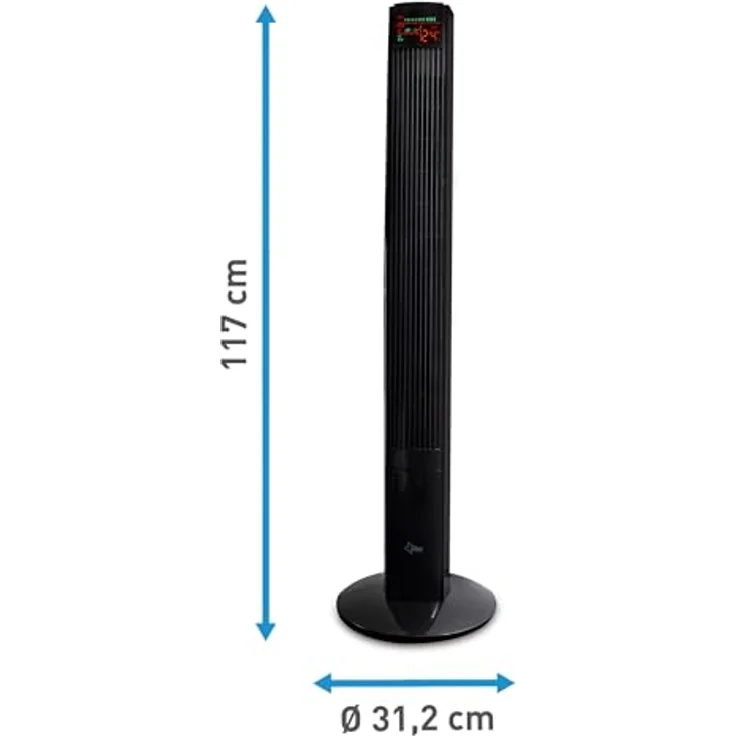 Turmventilator mit Fernbedienung, Timer | Standventilator Schwarz | CoolBreeze 12000 - Leise 45 Watt | Fan Stand Ventilator 3 Stufen | Lüfter Windmaschine | für Schlafzimmer, Büro | von SUNTEC – Bild 4