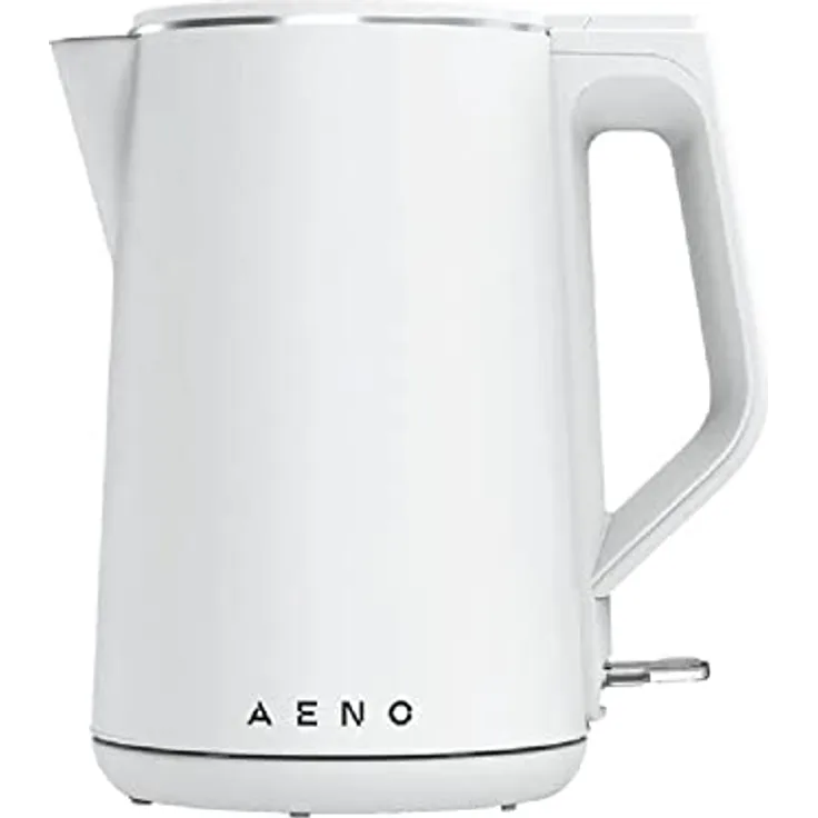 Aeno EK2 Wasserkocher, 1.5L, 2200 Watt, 360° drehbar, Edelstahl, Kunststoff, weiß