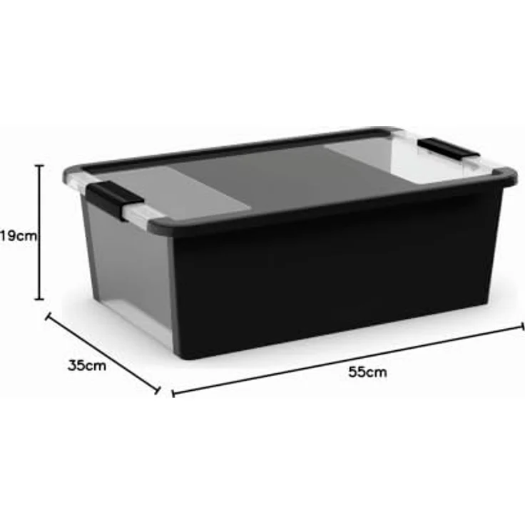 PROREGAL SuperSparSet 5x Mehrzweck Aufbewahrungsbehälter STORAGE, 26 Liter, robust, schwarz, HxBxT 19x55x35cm – Bild 5