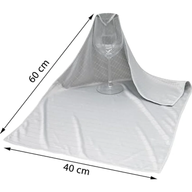 ZOLLNER 5er Set Microfaser Gläsertücher, Fenstertücher, 40x60 cm, grau – Bild 5