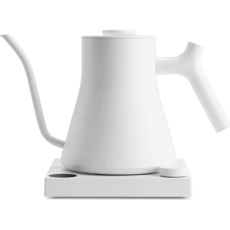 Fellow Stagg EKG Pro, elektrischer Wasserkocher mit Schwanenhalstülle, präzise Temperaturkontrolle, 1200 Watt, integrierter Brühzeit-Timer - Mattweiß – Bild 1