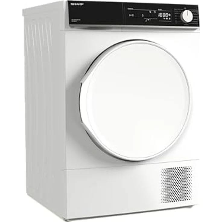 Sharp KD-NHA8S8P1W3-DE Wärmepumpentrockner, 8 kg, 15 Programme inkl. 30 Min. Kurzprogramm, Schontrommel mit LED-Beleuchtung, Weiß – Bild 2