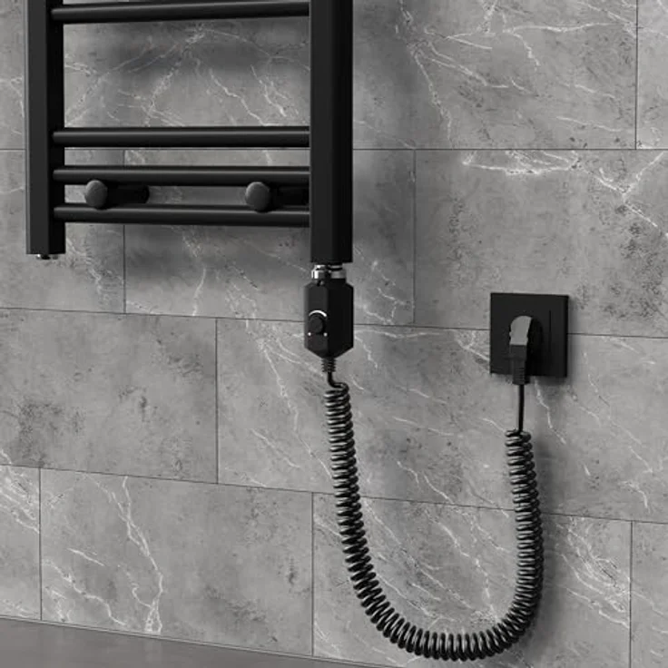 LuxeBath Heizstab 300W Schwarz, Heizpatrone mit Thermostat und Frostschutz-Funktion, IP 44 für Badheizkörper – Bild 2