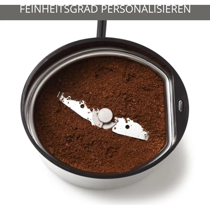 Krups F20342 Kaffeemühle und Gewürzmühle in Einem, Leistungsstarker Motor, Mahlgrad variabel, 75g Füllmenge, Schlagmesser aus Edelstahl, Sicherheitsdeckel, Anti-Rutsch-Füße, Schwarz – Bild 6