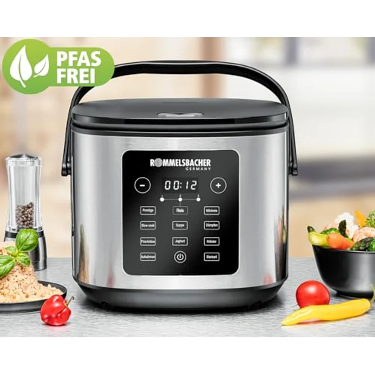 Rommelsbacher Multi-Reiskocher MRK 950, 860 Watt, 5 Liter, Edelstahl-Look, mit 3-D-Heiztechnologie und Warmhaltefunktion – Bild 2