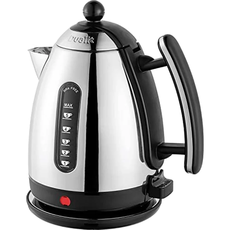 Dualit Wasserkocher Lite - 1,5L Wasserkocher Vintage Schnell Kochender - Wasserkocher Schwarz mit Hochglanz Finish - BPA Frei – Bild 1
