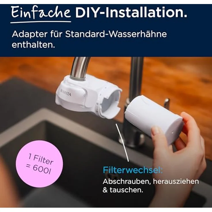 BRITA ON TAP V CU CE Wasserfiltersystem direkt am Wasserhahn angeschlossen, 4-stufige Filtration, White – Bild 5