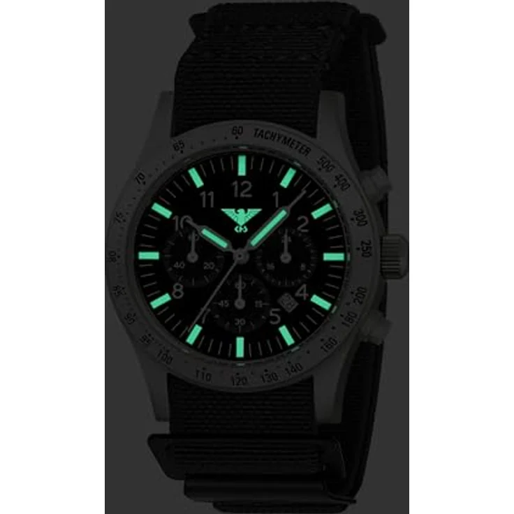 KHS Platoon Steel Solar Chronograph mit DIVERFLEX® Band schwarz – Bild 2