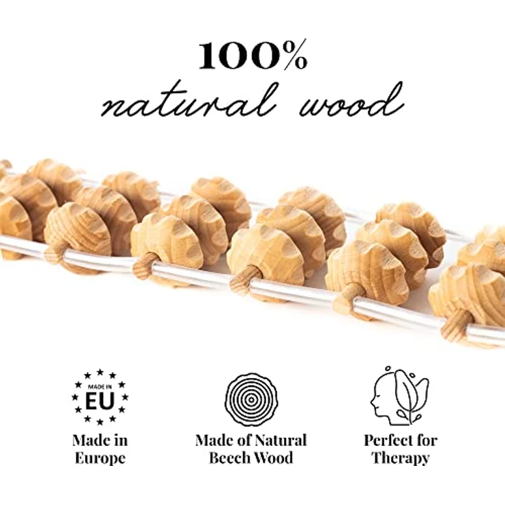 Tuuli Accessories Massage Massagegerät Rücken Massageroller Rückenmassagegerät mit Grif Roller aus Holz 120 cm (Rollfläche 40 x 7 cm) – Bild 3