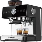 KB Elements ELK202CB Espressomaschine mit 20 bar, 150 Watt Mahlwerk, Dual-Boiler-Heizsystem, Schwarz