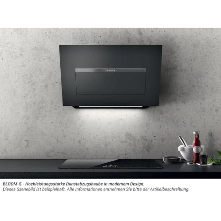 Elica Bloom-S Dekton® PRF0164475A Kopffreihaube 85 cm Schwarz, bürstenloser Motor, Touch Control, LED-Beleuchtung – Bild 5