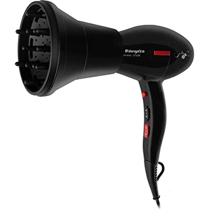 Orbegozo SE 2205 Profi-Haartrockner, AC-Motor, 2200 W, 2 Geschwindigkeitsstufen, 2 Temperaturstufen, Kaltluft-Taste und Überhitzungsschutz