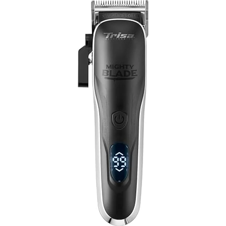 Trisa Haarschneidemaschine - Präziser Haarschneider Herren mit 8 Kämmen & 4 Geschwindigkeiten - LCD Display & 100-180 Min. Laufzeit - Barttrimmer Herren – Bild 2