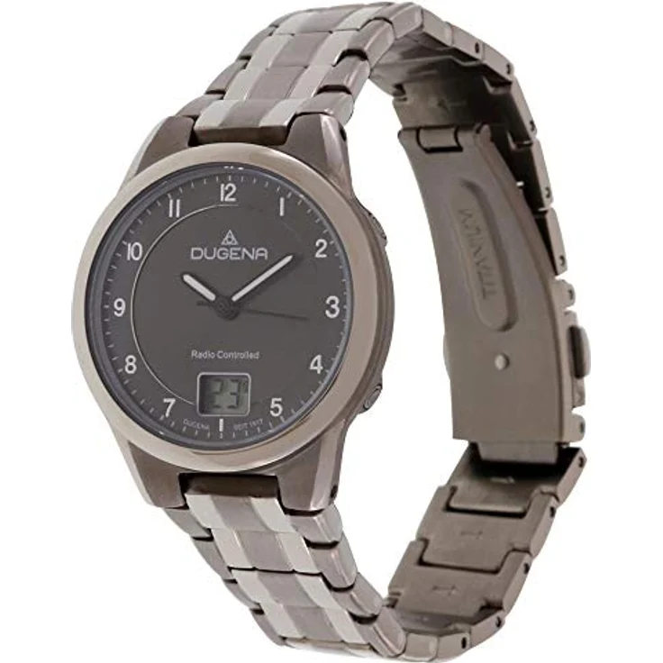 Dugena Damen-Armbanduhr 4460836 Gent Funk, Titan, schwarzes Zifferblatt, Saphirglas, 5 bar – Bild 3