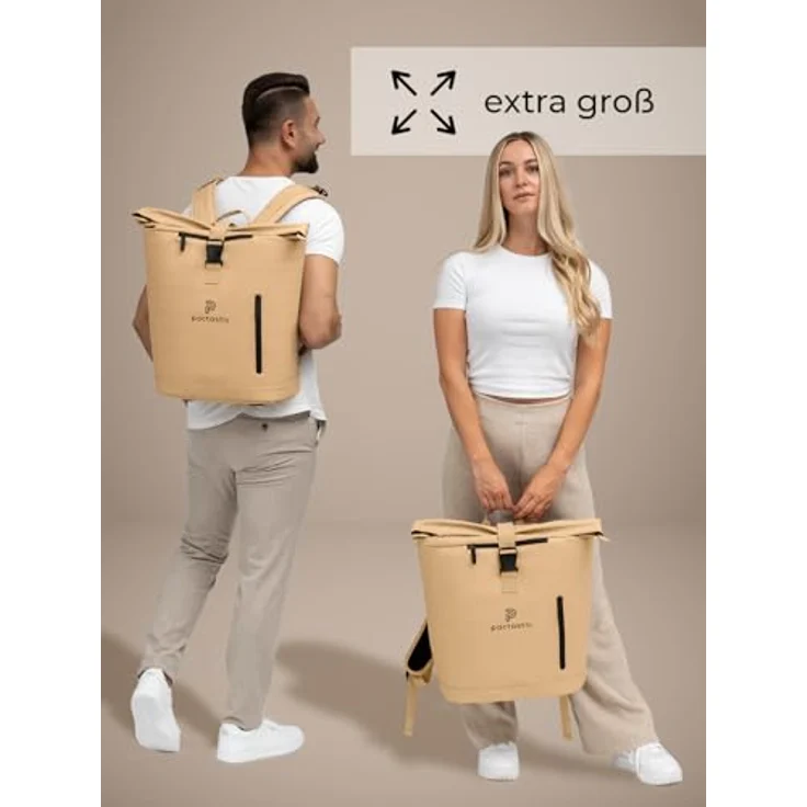 Pactastic Urban Collection Rucksack 45 cm Laptopfach beige – Bild 3
