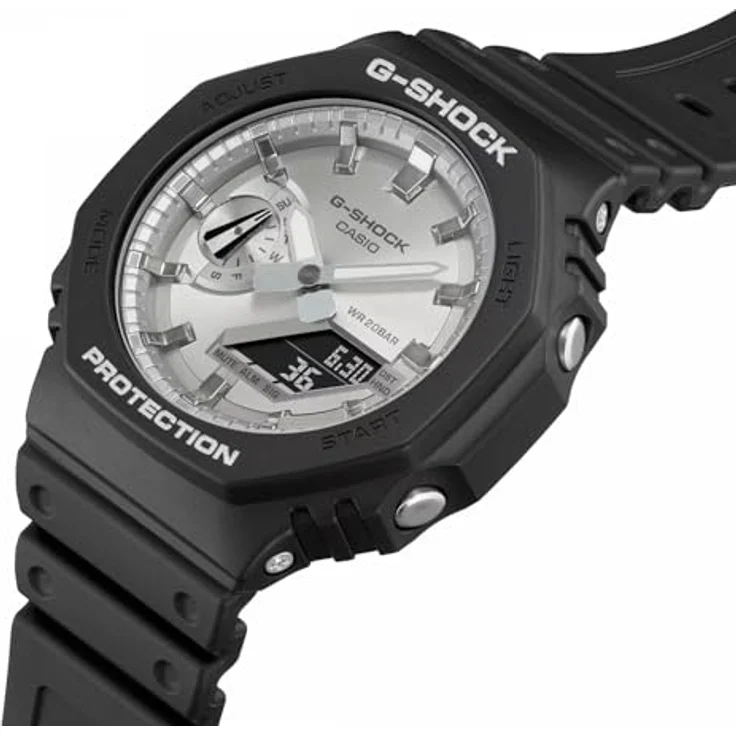 Casio G-Shock Herrenuhr Eiche - Silbernes Zifferblatt (Ø 45 mm) – Bild 5