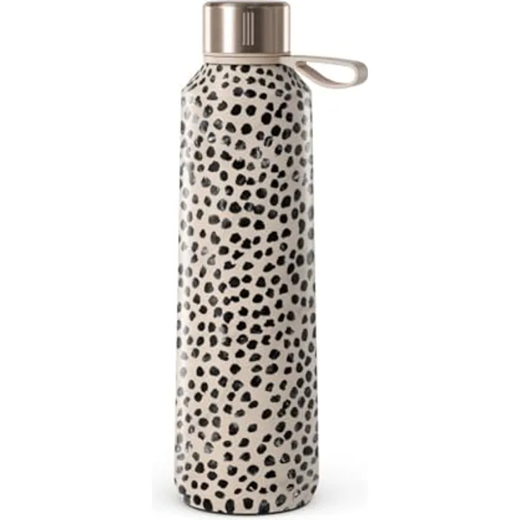 BURGA Burga 500 ml Edelstahlwasserflasche, isoliert, hält Getränke 24 Stunden heiß & kalt, auslaufsicher, BPA-frei, mit Soft-Touch-Gummigriff, passt in Becherhalter