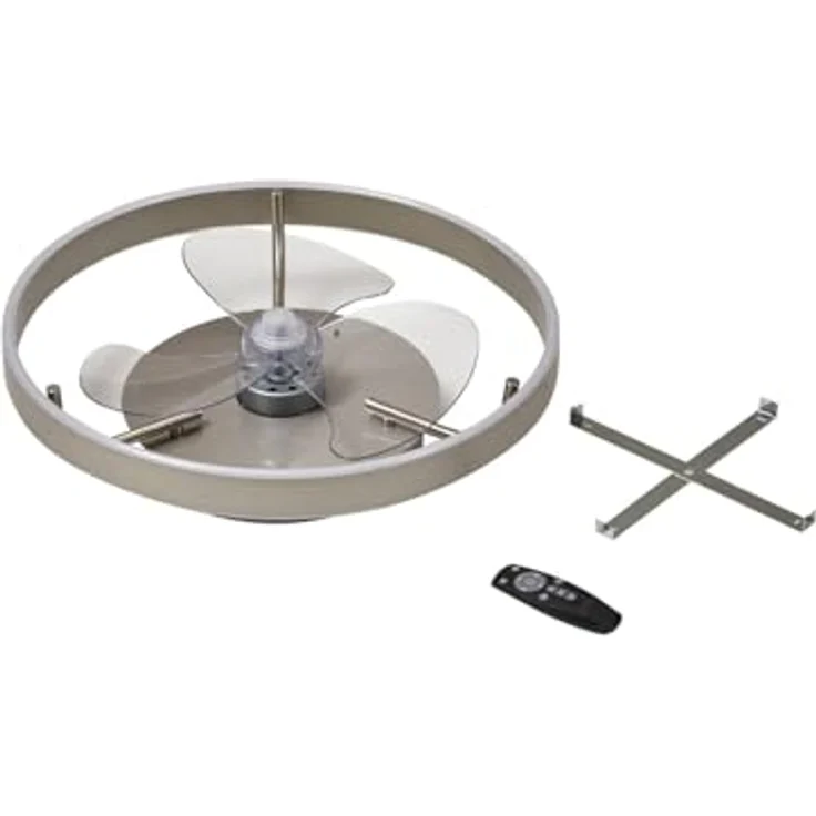 Lindby LED-Deckenventilator Momitu, silber, leise, dimmbare LED-Beleuchtung, Ø 50 cm – Bild 8