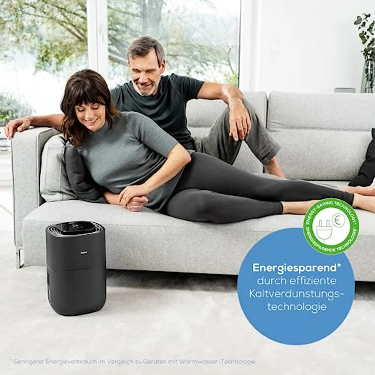 Beurer LB 200 Luftbefeuchter mit energieeffizienter Kaltverdunstungstechnologie, hygienische konstante Befeuchtung der Luft, mit Filtertrocknungsfunktion, 3 Befeuchtungsstufen, für Räume bis ca. 30m² – Bild 2