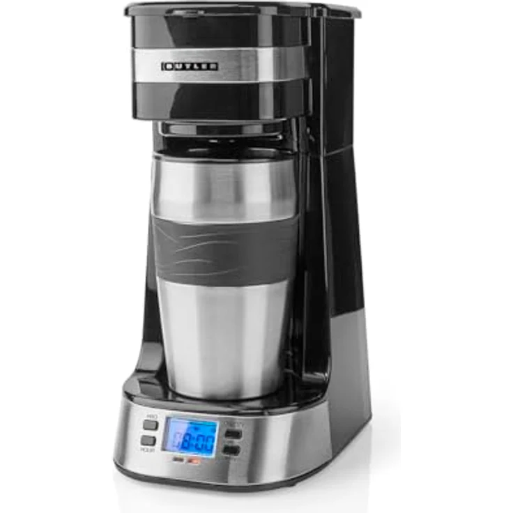 Butler 16100132, Single-Serve Kaffeemaschine mit programmierbarem Timer und isoliertem Thermobecher, schwarz – Bild 2