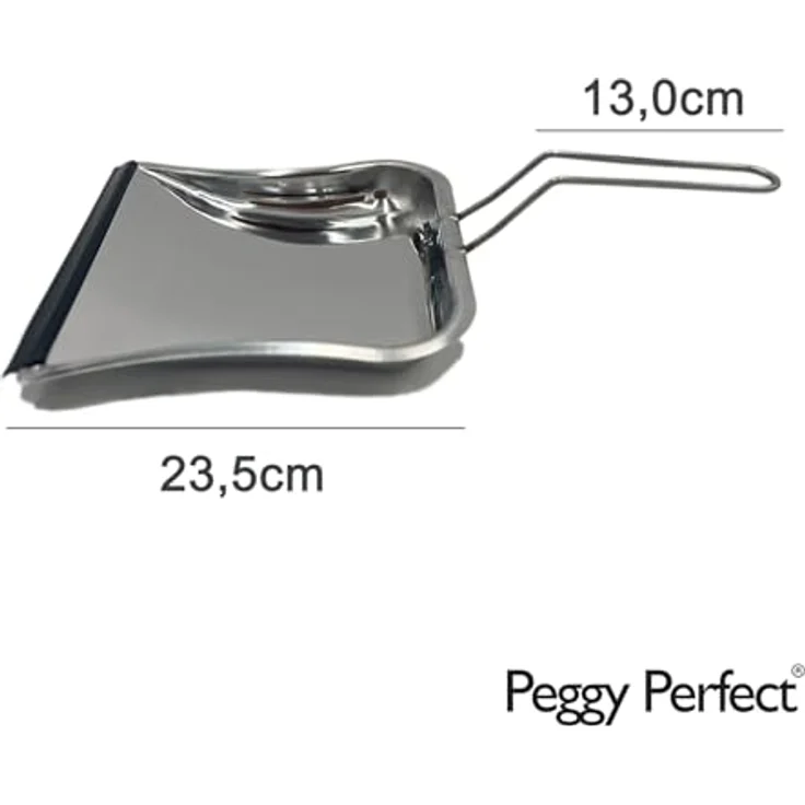 Peggy Perfect Kehrgarnitur, Schaufel aus Edelstahl, Silber/Holzfarben, Handfeger mit Kunststoffborsten – Bild 3