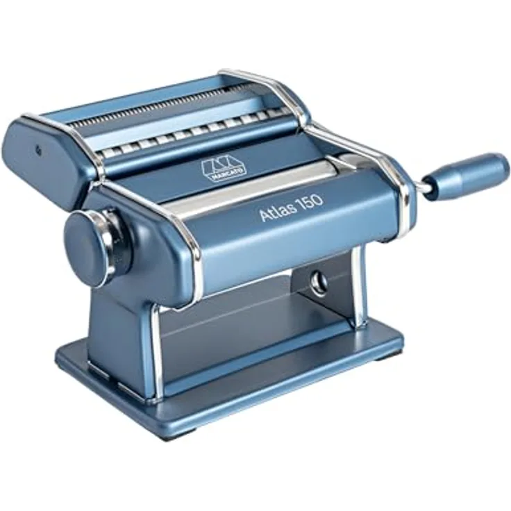 Marcato AT-150-BLU Nudelmaschine Atlas 150, geeignet für Lasagne, Fettuccine und Tagliolini, powder blue