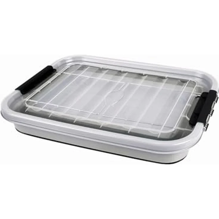 Camp4 Aufbewahrungsbox faltbar mit Deckel und Rollen, 30 l, blau – Bild 2