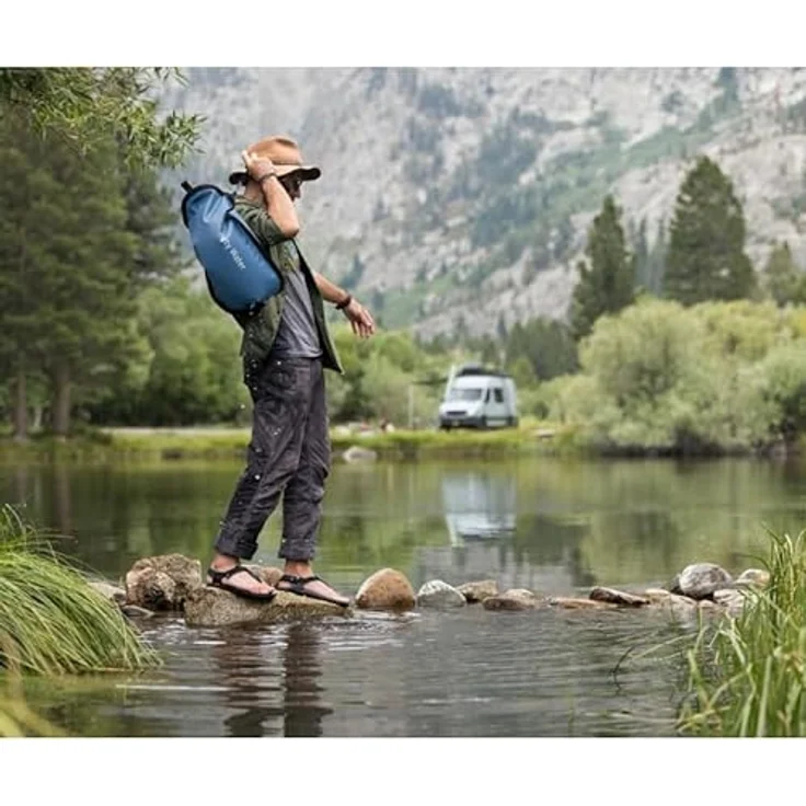 LifeStraw Peak Series LC Schwerkraft-Wasserbeutel mit Wasserfilter-8 + 8 L-Blau - Tragbarer 0,2 micron Filter, 99,999% Bakterien- und Parasitenentfernung – Bild 4
