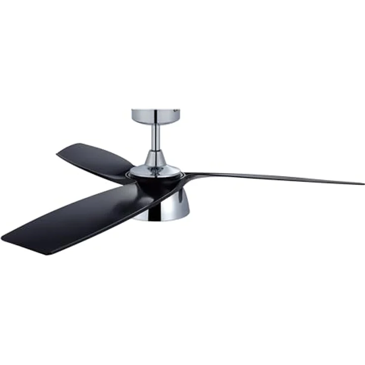 Lucci Air Bronx, Energiespar Deckenventilator mit LED Beleuchtung, Fernbedienung, 132 cm, Chrom glänzend, schwarz – Bild 4