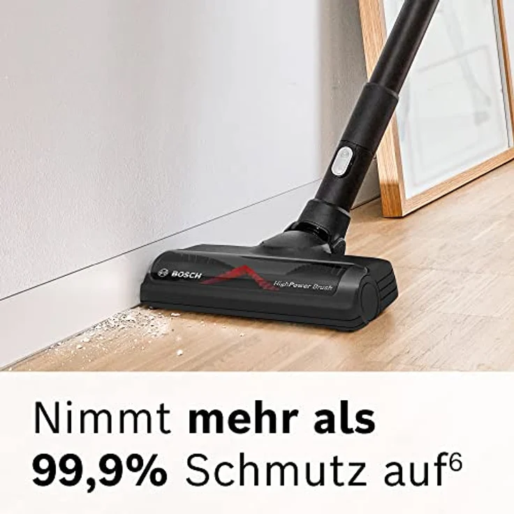 Bosch Akku-Staubsauger Unlimited 8 BSS825MULT, kabellos, HEPA-Filtersystem, 10 Jahre Motorgarantie, hohe Saugkraft, lange Laufzeit, austauschbarer 5.0 Ah Akku, Schnellladegerät, Mini-Turbo-Düse, grau – Bild 3