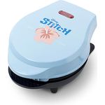 NoName DISNEY - Lilo & Stitch Mini Gaufrier, Waffeleisen mit 600 Watt, blau, Antihaftbeschichtung, für 10 cm große Waffeln
