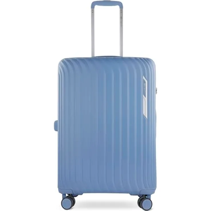 bugatti Hera Hartschalen-Koffer M, 66x26x46 cm, 4-Rollen, superleichter Reise-Koffer aus PP Light in Denim, ca. 65 Liter Fassungsvermögen