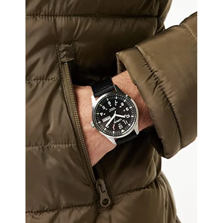 Seiko Lorus Herren-Uhr Automatik Edelstahl mit Textilband RL411BX9, wasserdicht bis 100m, Luminous-Leuchtbeschichtung, silberfarben – Bild 2