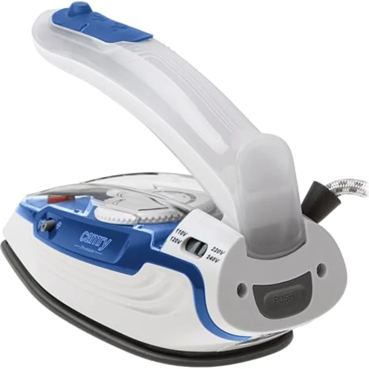Camry CR 5040 Dampfbügeleisen mit Keramikbeschichtung, Dualspannung 110 V-240 V, einstellbare Temperaturregelung, effizientes Dampf- und Trockenbügeln, Blau und Weiß – Bild 4