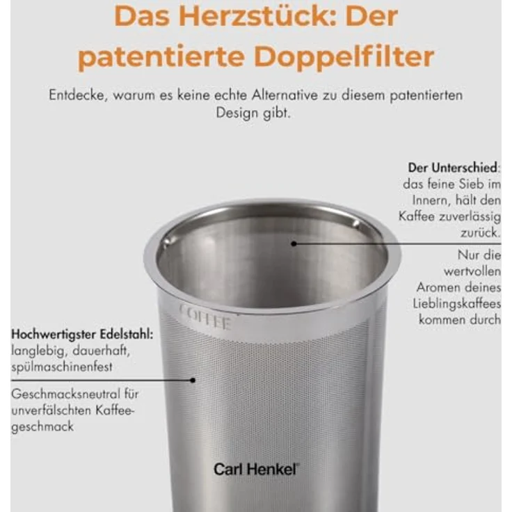 Carl Henkel Kaffeebereiter Arca X-Tract-Brew 0.8L Griff Bernstein – Bild 4