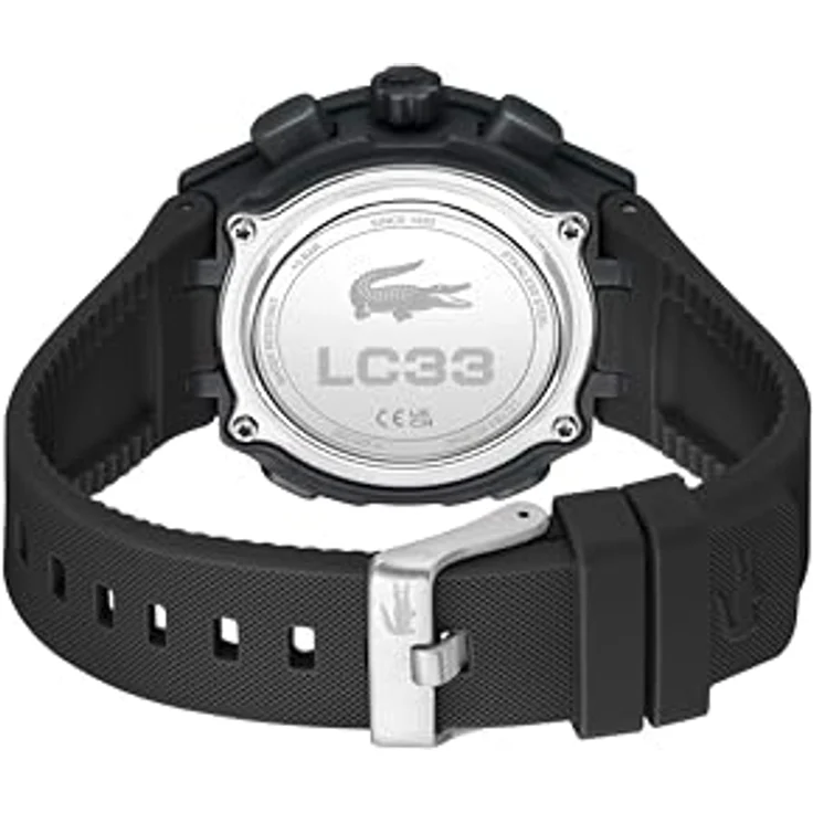 Lacoste LC33 Hybrid Analog-Digitale Armbanduhr, 40 mm TR90, Rosé satinierte Zifferblatt, pinkes Silikonarmband, 10 ATM wasserdicht – Bild 4