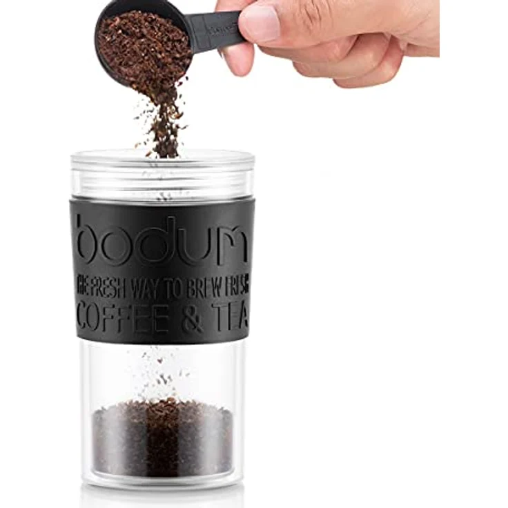 Bodum 11102-01S Travel Press Kaffeebereiter, Kunststoff, Schwarz-transparent, 8.9 cm – Bild 4