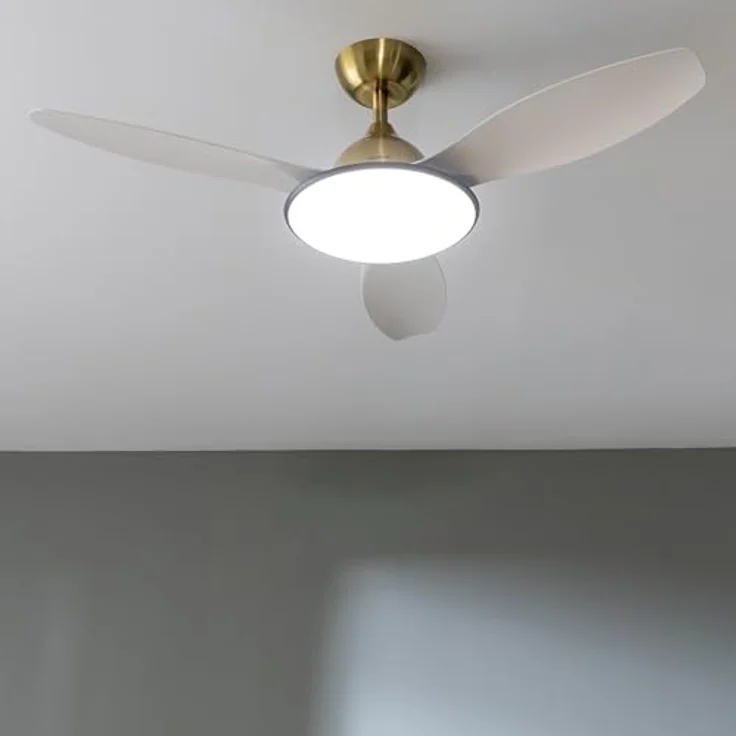 Cecotec EnergySilence Light 4800 Deckenventilator mit Licht, 48 Zoll, 36W LED, Fernbedienung, Timer, 6 Geschwindigkeiten, Goldweiß – Bild 3