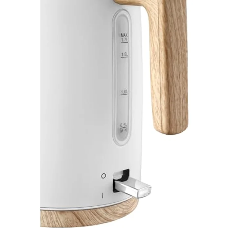 Concept Wasserkocher RK3315, 1.7 l, 2200,00 W, Elektrischer Wasserkocher 2200W 1.7L weiß, Britischer STRIX Stecker, Holzimitat Griff, 360° drehbarer Sockel – Bild 8