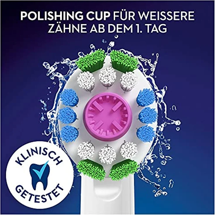 Oral-B 3DWhite Aufsteckbürsten mit CleanMaximiser-Borsten für aufhellende Reinigung, 8 Stück – Bild 3