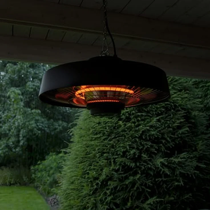 VONROC Infrarot Heizstrahler hängend, Deckenheizstrahler für Terrasse mit 2000 W, Fernbedienung und LCD-Display – Bild 4
