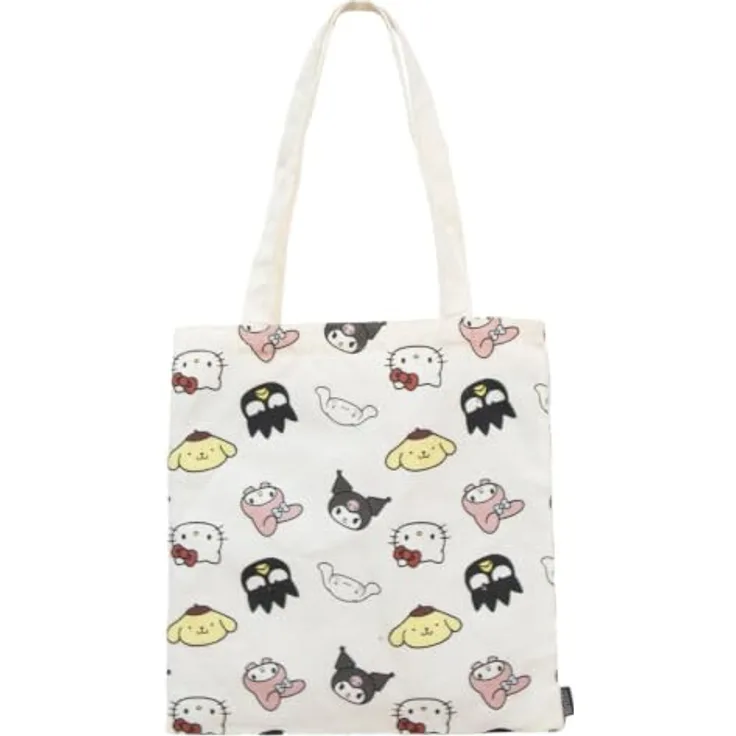 Hello Kitty Shopper Bag, leicht und faltbar, Mehrfarbig, 38 × 40 cm, aus Polyester und Baumwolle