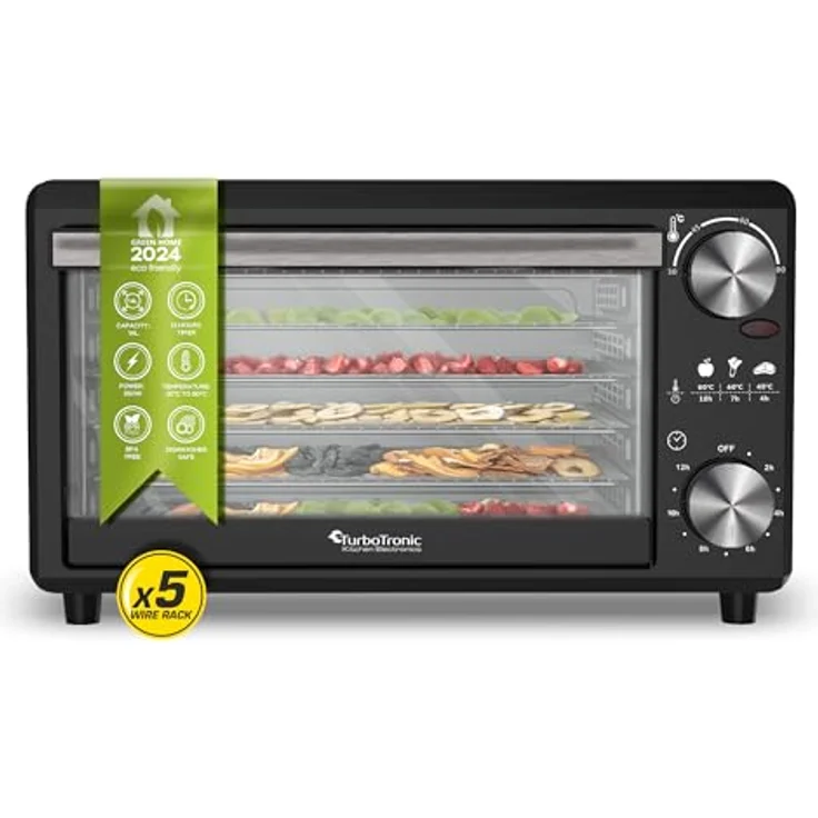 TurboTronic TurboWave BIO Dörrgerät, 5 Ebenen, 350 Watt, schwarz, Metall - Preisvergleich – Bild 3