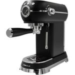 HOME DELUXE Siebträgermaschine EXQUISITE, 1350 W, 15 Bar, Schwarz, mit abnehmbarem Wassertank und Milchdüse für Latte Macchiato und Cappuccino